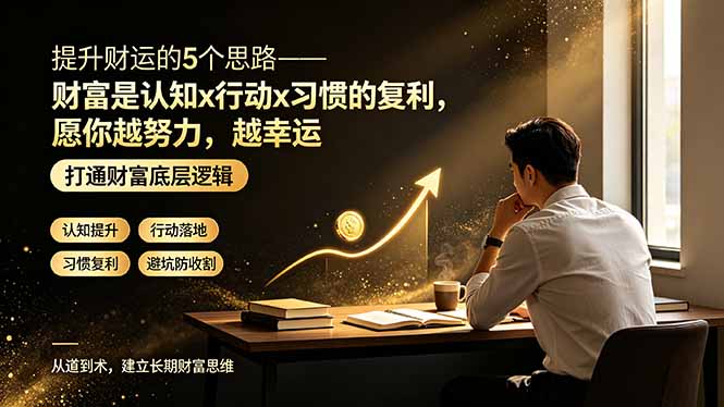 付费文章:提升财运的5个思路——财富是认知x行动x习惯的复利,愿你越努力,越幸运-优创圈