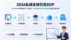 2026私域全域引流SOP|八大平台·矩阵搭建·防封攻略,十行业专属话术流程精准获客变现全课-优创圈