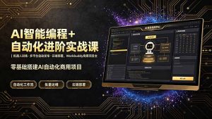 AI智能编程+自动化进阶实战课|机器人训练·多平台自动发布·云端部署,Workbuddy商用项目全流程教学-优创圈