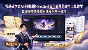 零基础学会AI漫剧制作-DeepSeek豆包即梦剪映全工具教学,掌握神魔修仙题材标准化产出流程-优创圈