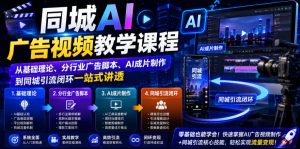 同城AI广告视频教学课程,从基础理论、分行业广告脚本、AI成片制作到同城引流闭环一站式讲透-优创圈