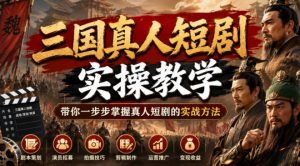 三国真人短剧实操教学,带你一步步掌握真人短剧的实战方法-优创圈