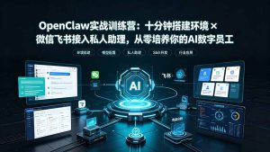 OpenClaw实战特训营:十分钟搭建环境×微信飞书接入私人助理,从零培养你的AI数字员工-优创圈