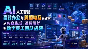 AI人工智能高效办公与跨境电商实战课:从内容生成、视觉设计到数字员工团队搭建-优创圈