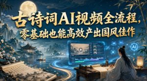 古诗词AI视频全流程,零基础也能高效产出国风佳作-优创圈