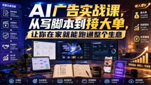 AI广告实战课,从写脚本到接大单,让你在家就能跑通整个生意【原创双语字幕】-优创圈