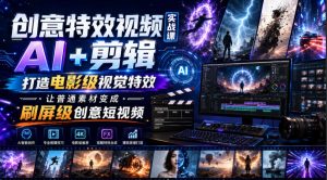 创意特效视频实战课,AI+剪辑打造电影级视觉特效,让普通素材变成刷屏级创意短视频-优创圈