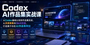 Codex AI作品集实战课，从Codex基础认知到作品集实战，从灵感搜集到Skill沉淀，打造属于你的AI作品集网站-优创圈