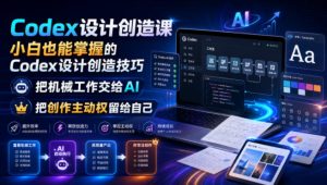 Codex设计创造课，小白也能掌握的Codex设计创造技巧，把机械工作交给AI，把创作主动权留给自己-优创圈