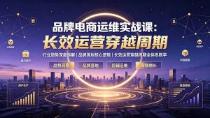 品牌电商运维实战课:行业趋势深度拆解|品牌落地核心逻辑|长效运营穿越周期全体系教学-优创圈