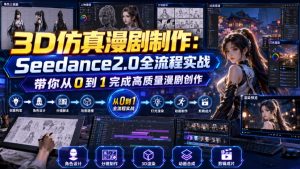 3D仿真漫剧制作:Seedance2.0全流程实战,带你从0到1完成高质量漫剧创作-优创圈