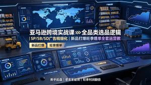 亚马逊跨境实战课:全品类选品逻辑|SP/SB/SD广告精细化|新品打爆旺季爆单全套运营教程-优创圈