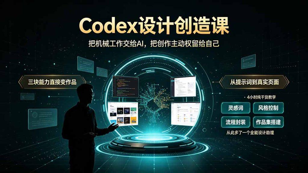 Codex设计创造课-2期,小白也能掌握的Codex设计创造技巧,把机械工作交给AI,把创作主动权留给自己-优创圈