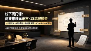 线下闭门课:商业推理元语言×双流程模型×10倍定价×对标模仿×数据化决策×Claude Code落地,击穿认知盲区-优创圈
