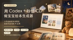 AI应用实战案例,用Codex+秒悟CLl做宝宝绘本生成器,小白也能把生活想法变成可访问的AI应用-优创圈