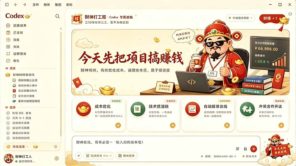 闲鱼售卖99元的Codex皮肤包,GitHub 免费开源了!让你的codex变成精美界面 Codex Dream Skin-优创圈
