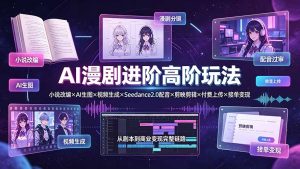 AI漫剧进阶高阶玩法:小说改编×AI生图×视频生成×Seedance2.0配音×剪映剪辑×付费上传×接单变现-优创圈