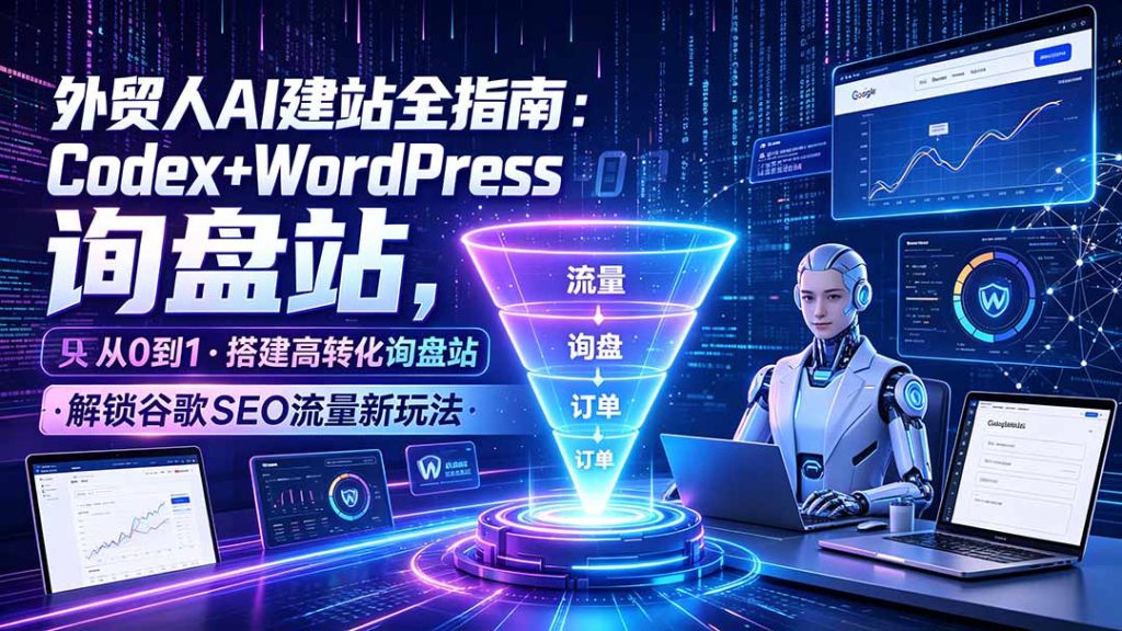 外贸人AI建站全指南:Codex+WordPress从0到1·搭建高转化询盘站·解锁谷歌SEO流量新玩法-优创圈