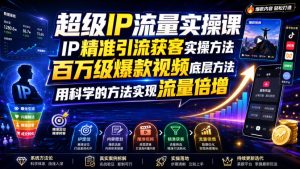 超级IP流量实操课,IP精准引流获客实操方法,百万级爆款视频底层方法,用科学的方法实现流量倍增-优创圈
