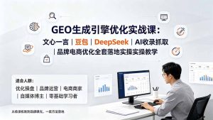GEO生成引擎优化实战课:文心一言|豆包|DeepSeek|AI收录抓取|品牌电商优化全套落地实操教学-优创圈