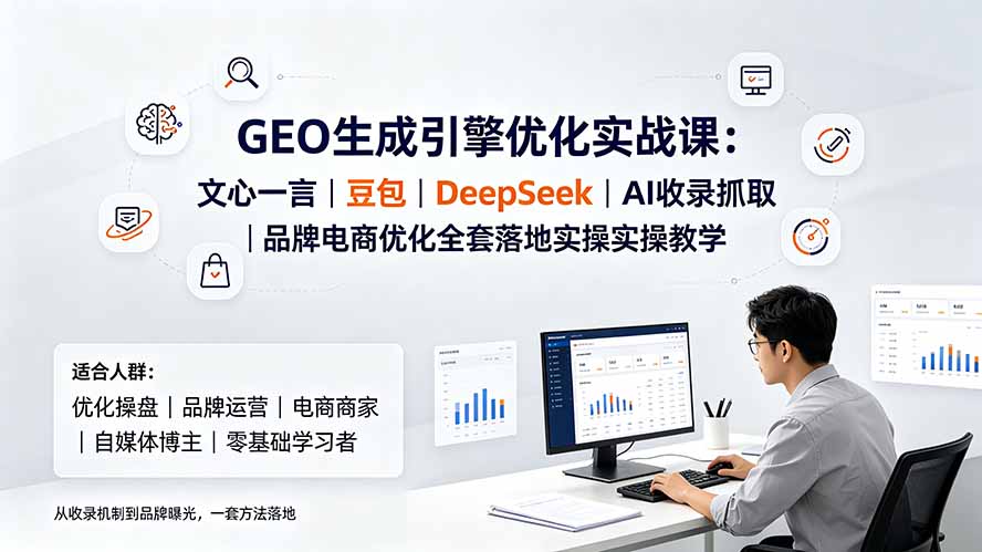GEO生成引擎优化实战课:文心一言|豆包|DeepSeek|AI收录抓取|品牌电商优化全套落地实操教学-优创圈