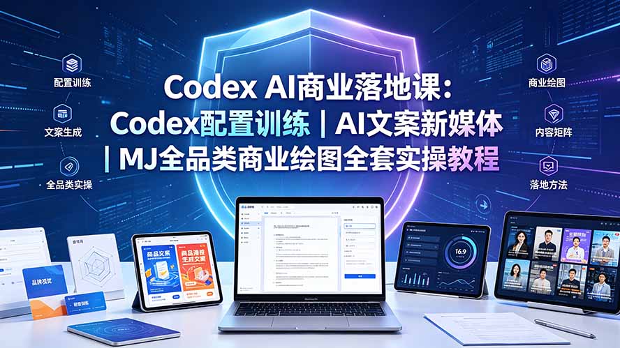 Codex AI商业落地课:Codex配置训练|AI文案新媒体|MJ全品类商业绘图全套实操教程-优创圈