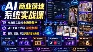 AI商业落地系统实战课|电商图文视频全场景量产・AI工具工作流深度拆解・服饰/百货/探店多品类落地教程-优创圈