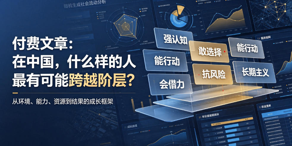 付费文章:在中国,什么样的人最有可能跨越阶层?-优创圈