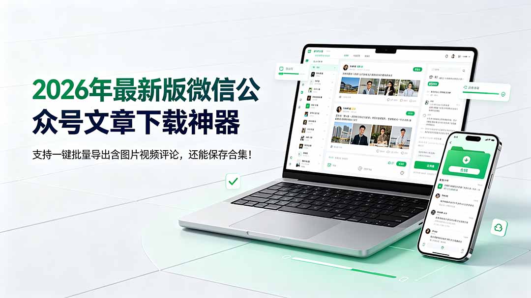 2026年最新版微信公众号文章下载神器,支持一键批量导出含图片视频评论,还能保存合集!