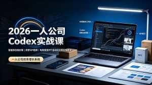 2026一人公司Codex实战课◆智能体技能封装|即梦API视频|电商视觉PPT自动化全套实操教学-优创圈