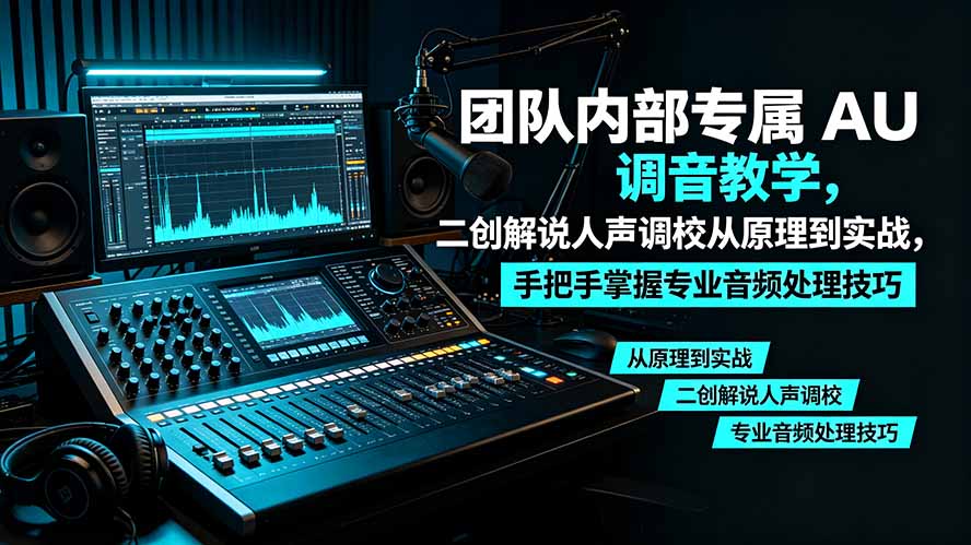 某大佬团队内部专属 AU 调音教学,二创解说人声调校从原理到实战,手把手掌握专业音频处理技巧-优创圈