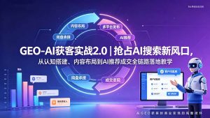 GEO-AI获客实战|抢占AI搜索新风口,从认知搭建、内容布局到AI推荐成交全链路落地教学-优创圈