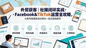 外贸获客|社媒闭环实战·Facebook&TikTok运营全攻略,从账号搭建到成交转化一站式落地教学-优创圈