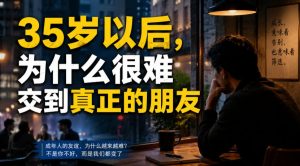 付费文章:35岁以后,为什么很难交到真正的朋友-优创圈