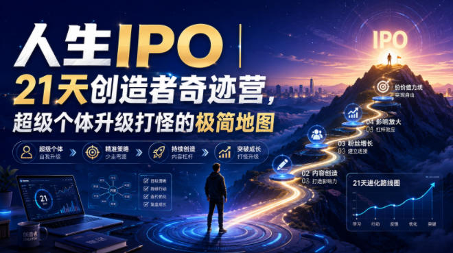 人生IPO︱21天创造者奇迹营,超级个体升级打怪的极简地图-优创圈