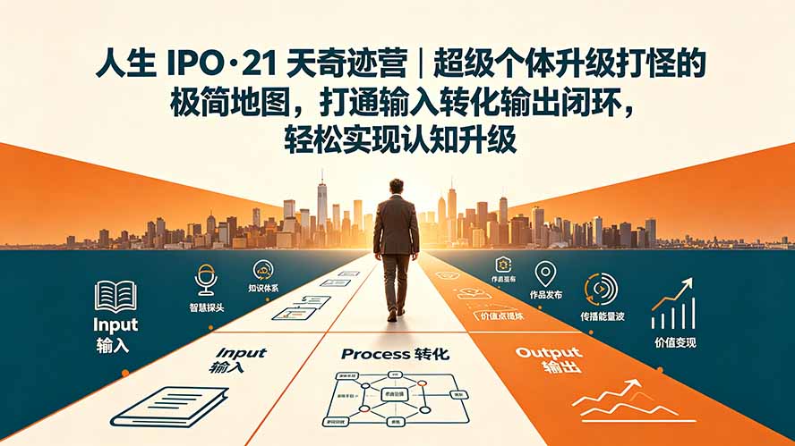 人生 IPO-21 天奇迹营｜超级个体升级打怪的极简地图，打通输入转化输出闭环，轻松实现认知升级-优创圈