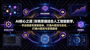 AI核心之道｜财商思维结合人工智能教学，学会搭建专属智能体，打通AI提效与变现路径-优创圈