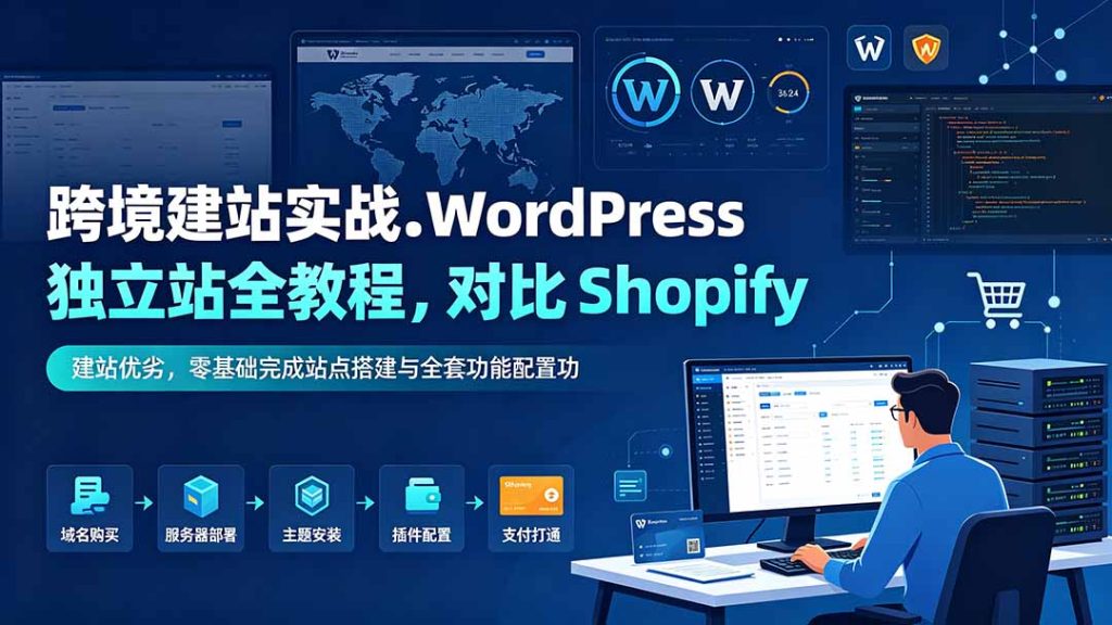 跨境建站实战:WordPress 独立站全教程,对比 Shopify 建站优劣,零基础完成站点搭建与全套功能配置-优创圈