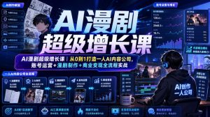 AI漫剧超级增长课|从0到1打造一人AI内容公司,账号运营+漫剧制作+商业变现全流程实战-优创圈