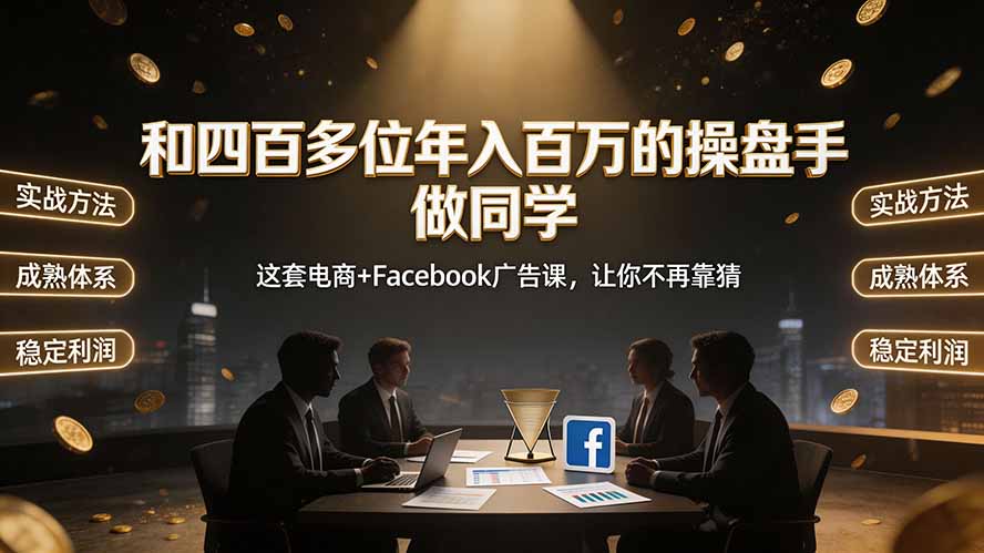和四百多位年入百万的操盘手做同学——这套电商+Facebook广告课，让你不再靠猜【原创双语字幕】-优创圈
