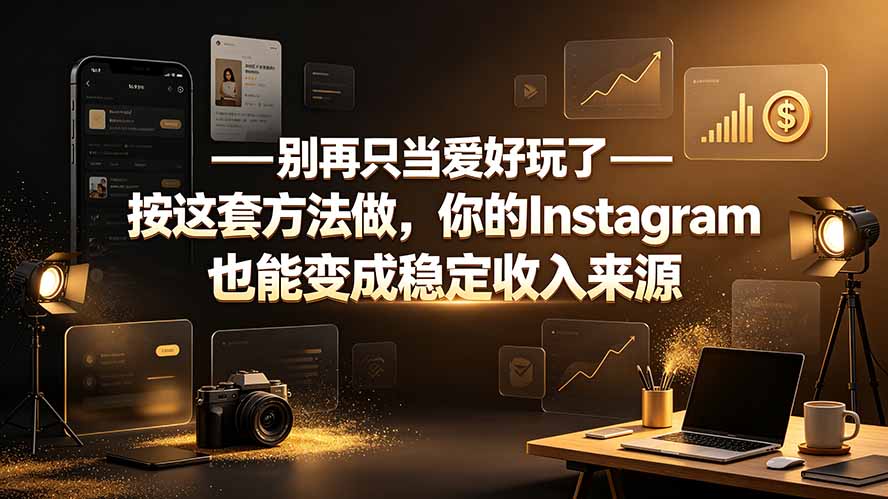 别再只当爱好玩了——按这套方法做，你的Instagram也能变成稳定收入来源-优创圈