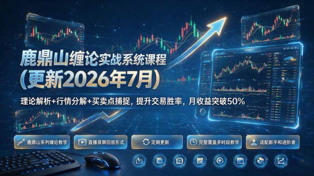 鹿鼎山缠论实战系统课程(更新26年7月)，理论解析+行情分解+买卖点捕捉，提升交易胜率，月收益突破50%-优创圈