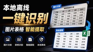 体积仅70MB,图片一键智能提取表格工具来了!完全免费且离线使用,FastOCR智能表格识别软件V1.0-优创圈