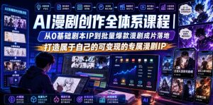 AI漫剧创作全体系课程｜从0基础剧本IP到批量爆款漫剧成片落地，打造属于自己的可变现的专属漫剧IP-优创圈