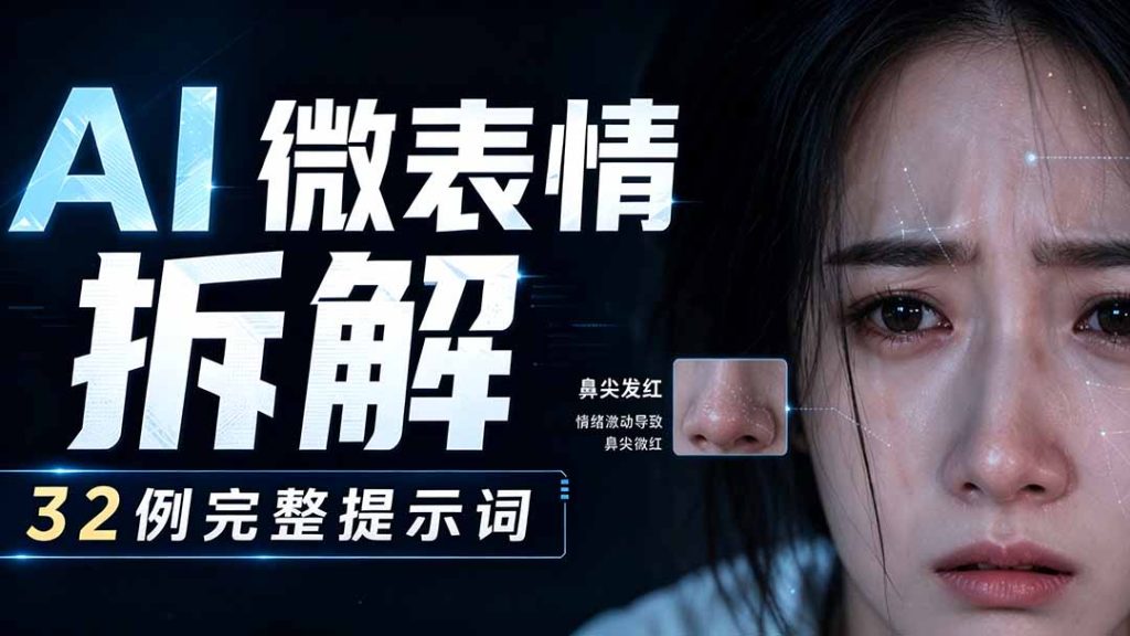 AI微表情拆解提示词合集,精准调控AI角色表情,告别塑料感、AI面瘫脸。-优创圈