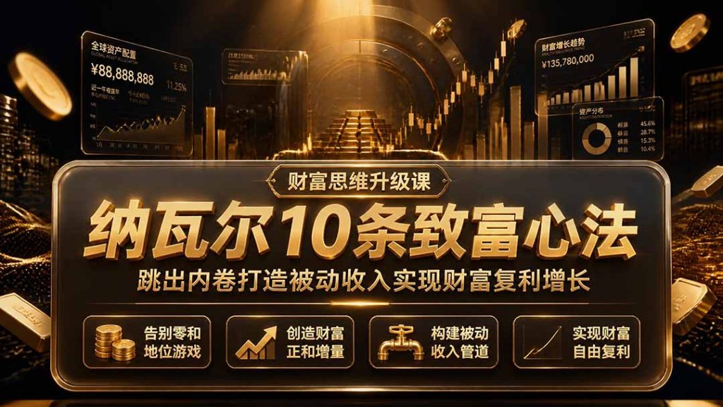 付费文章：纳瓦尔10条致富心法，跳出内卷打造被动收入实现财富复利增长-优创圈