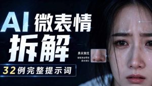 AI微表情拆解提示词合集,精准调控AI角色表情,可直接复用,0基础也能调出影视级表情变化-优创圈