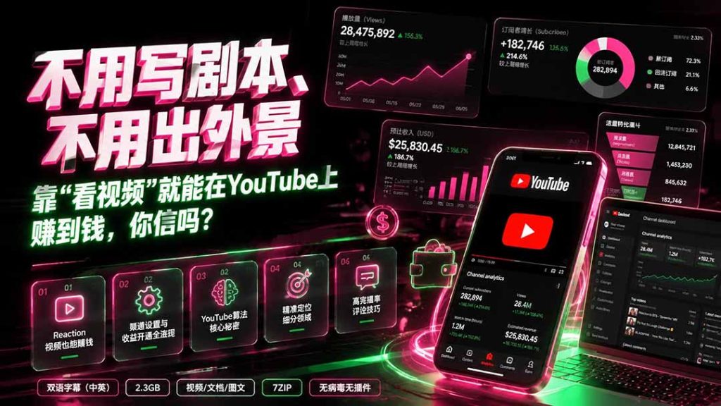 不用写剧本、不用出外景——靠”看视频”就能在YouTube上赚到钱,你信吗?【原创双语字幕】-优创圈