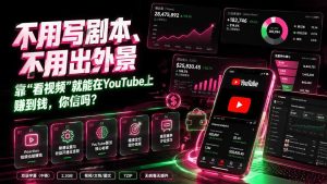 不用写剧本、不用出外景——靠”看视频”就能在YouTube上赚到钱,你信吗?【原创双语字幕】-优创圈