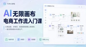 AI无限画布电商工作流入门课,从电商图片、详情页、带货视频到TK亚马逊产品上架模板实战,一套课程搞定-优创圈